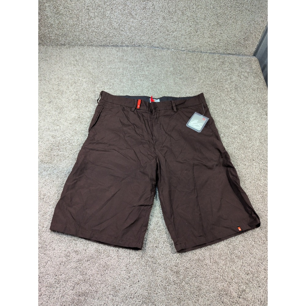 es Object Shorts Mens 34‎ Brown Skateboarding Cotton Flat Front New With Tags